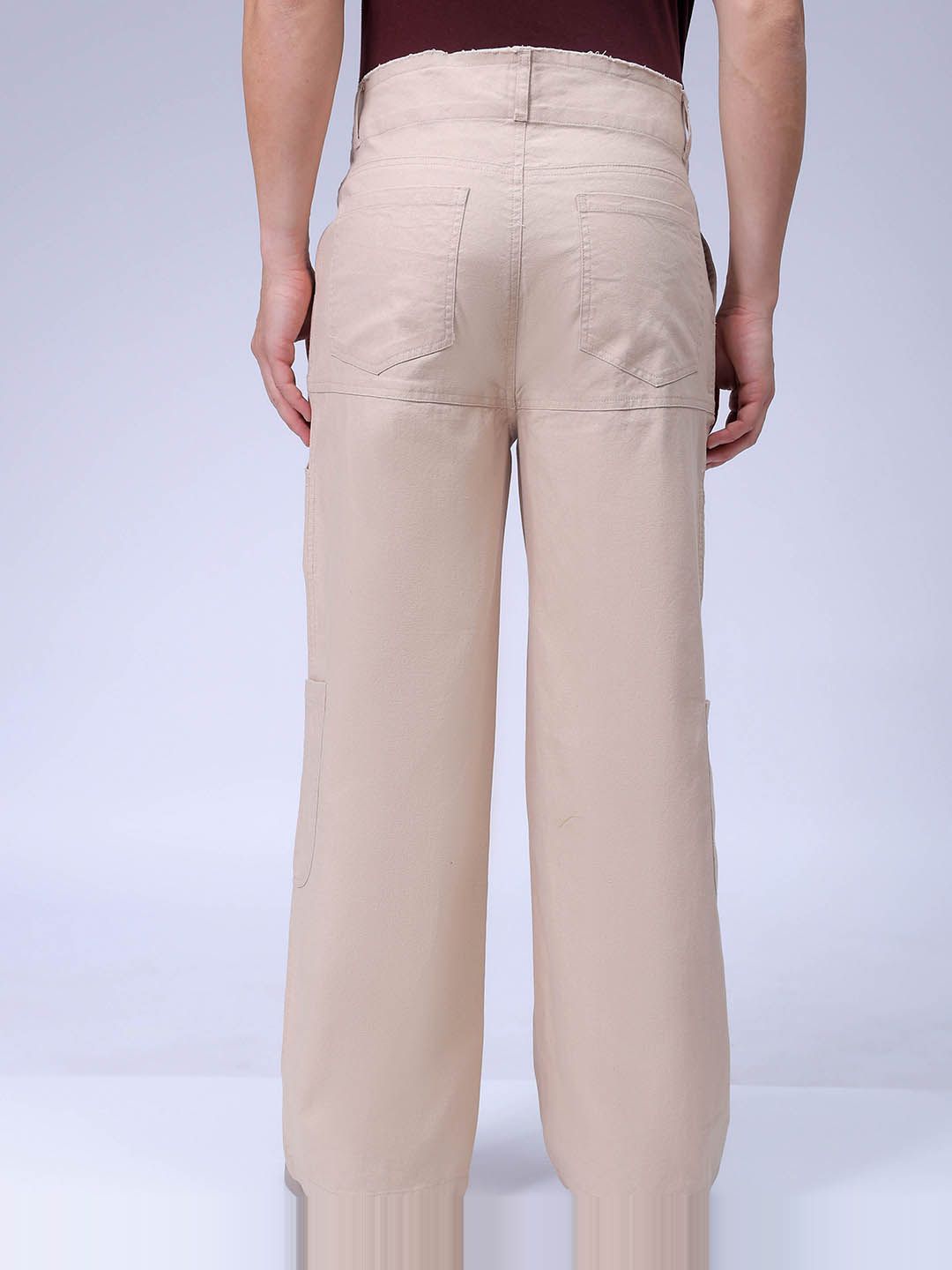 The Indian Garage Co Men Loose Fit Mid-Rise Cargos Trousers