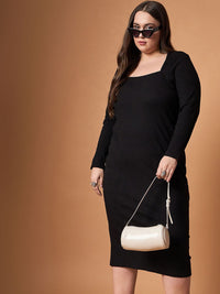 SASSAFRAS Curve Bodycon Midi Dress
