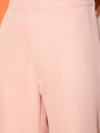 Antheaa Women Smart Straight Comfort Fit Wide Leg Trousers