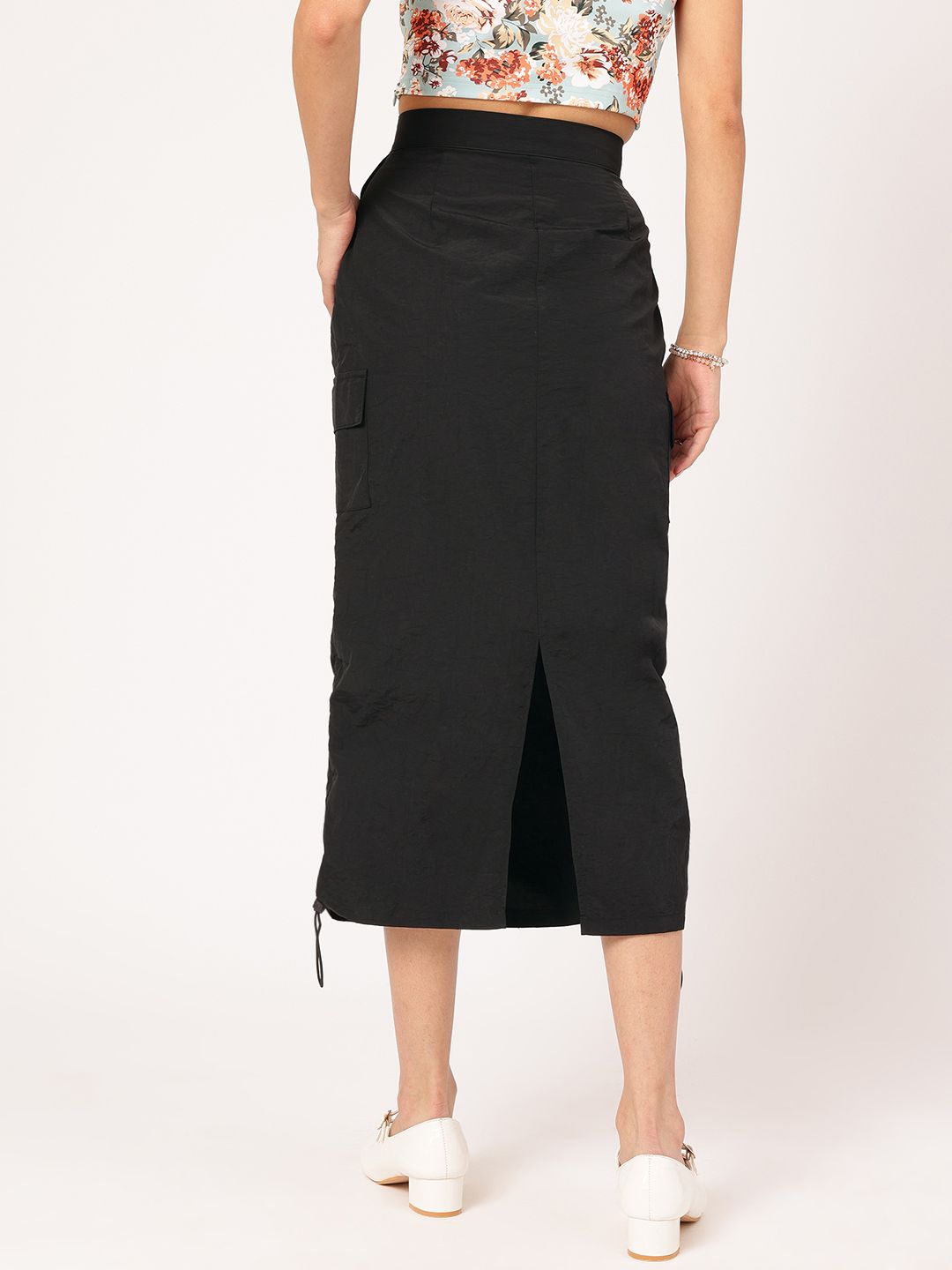 DressBerry Pocket Power Straight Midi Parachute Skirt