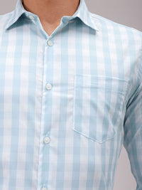 The Indian Garage Co. X Luxe Men Cutaway Collar Checked Slim Fit Formal Shirt
