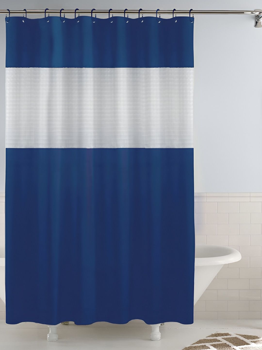 Story@home Purple & White Waterproof Shower Curtain