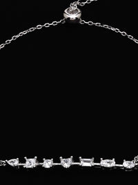 PANASH 925 Sterling Silver Rhodium-Plated Solitairs Cubic Zirconia Studded Charms Bracelet