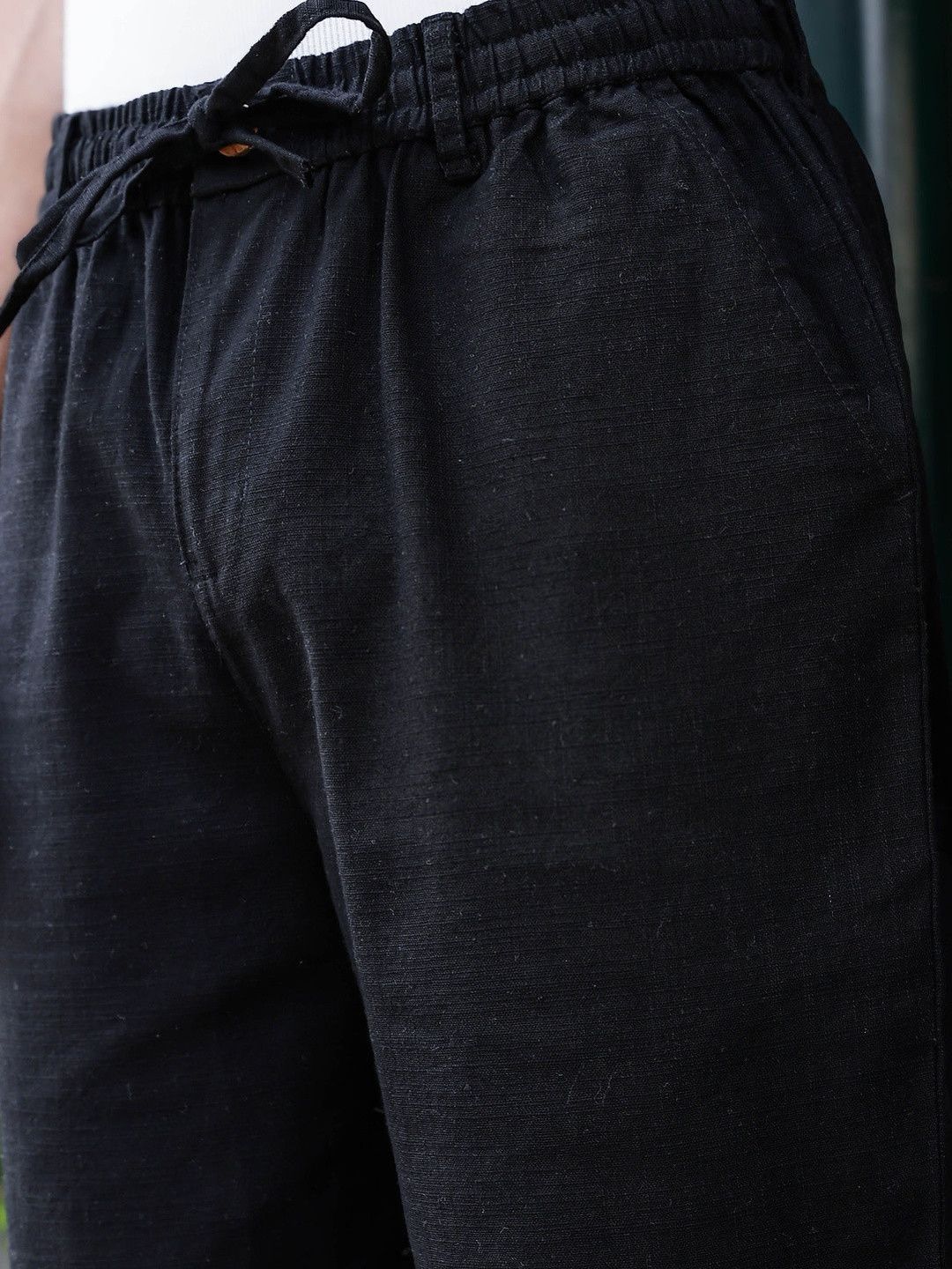 Eszett Men Textured Relaxed Fit Trousers