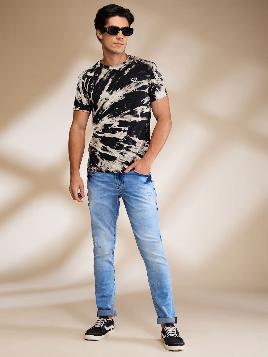 Being Human Men Abstract Printed Round Neck Cotton T-shirt