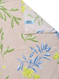 Aura Beige & Green Floral Printed 300 TC King Bedsheet Set 2.50 x 2.25 m