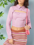 DressBerry Peak-A-Boo Cut-Out Fitted Top