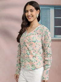 Tokyo Talkies Floral Print Puff Sleeve Twisted Peplum Top