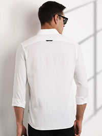 Thomas Scott Men Premium Regular Fit Long Sleeves Pinstripes Casual Shirt