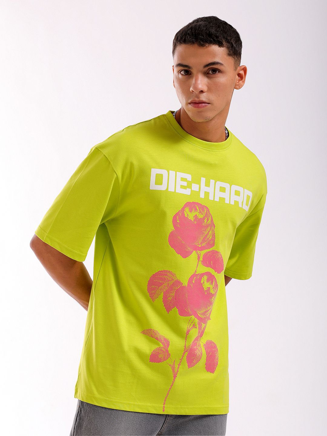 The Indian Garage Co Graphic Printed Boxy Oversized Pure Cotton T-shirt