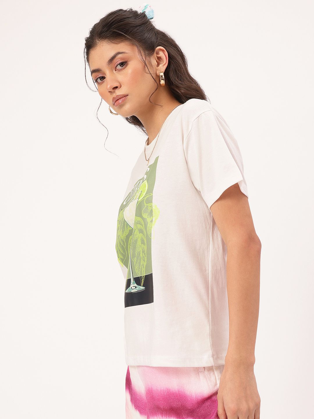 DressBerry Citrus Punk Style Printed Relaxed Fit T-shirt