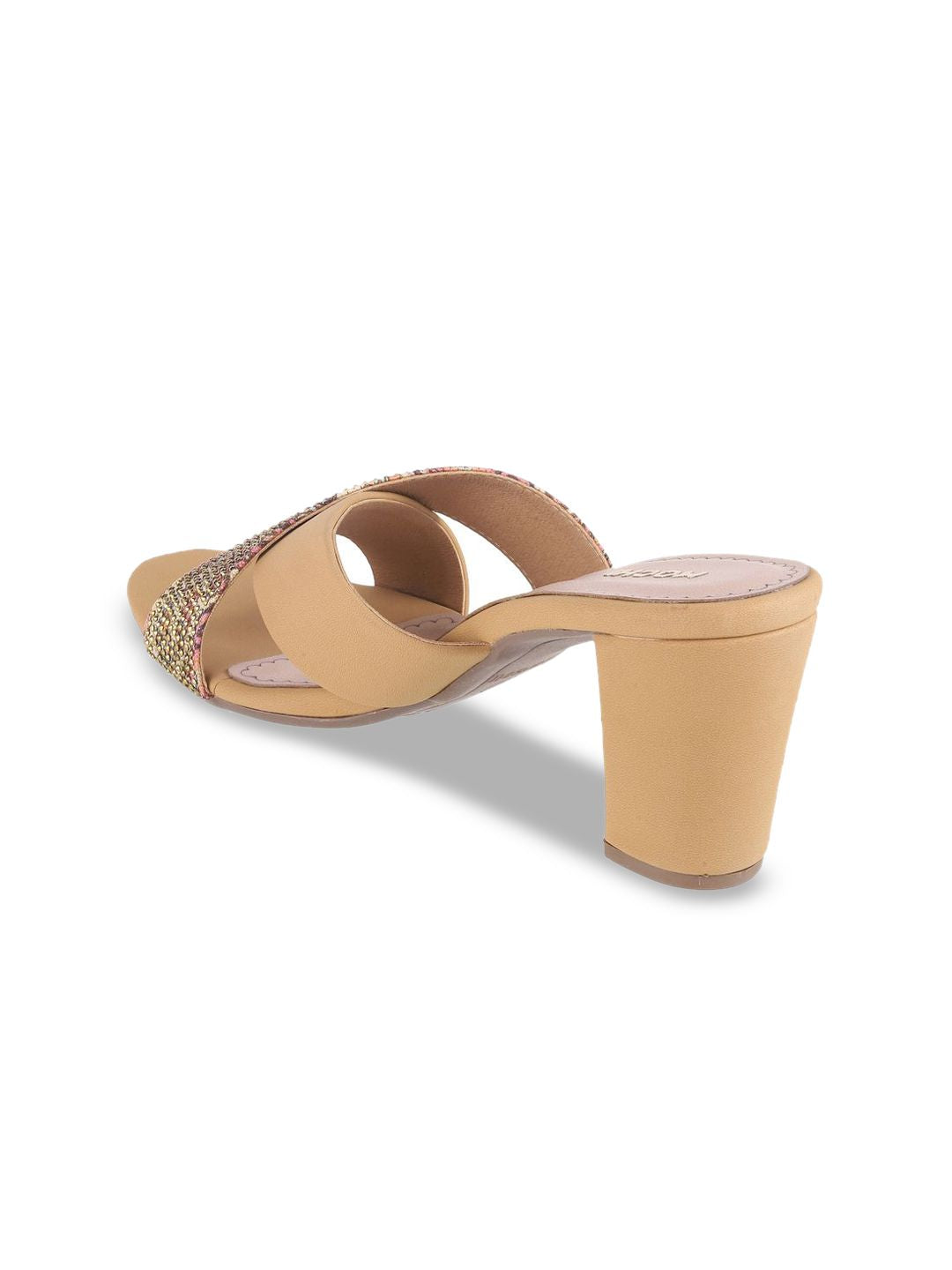 Mochi Women Embellished Block Peep Toes Heels