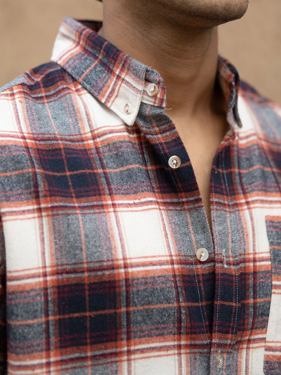 Powerlook SS25 Tartan Checked Pure Cotton Casual Shirt