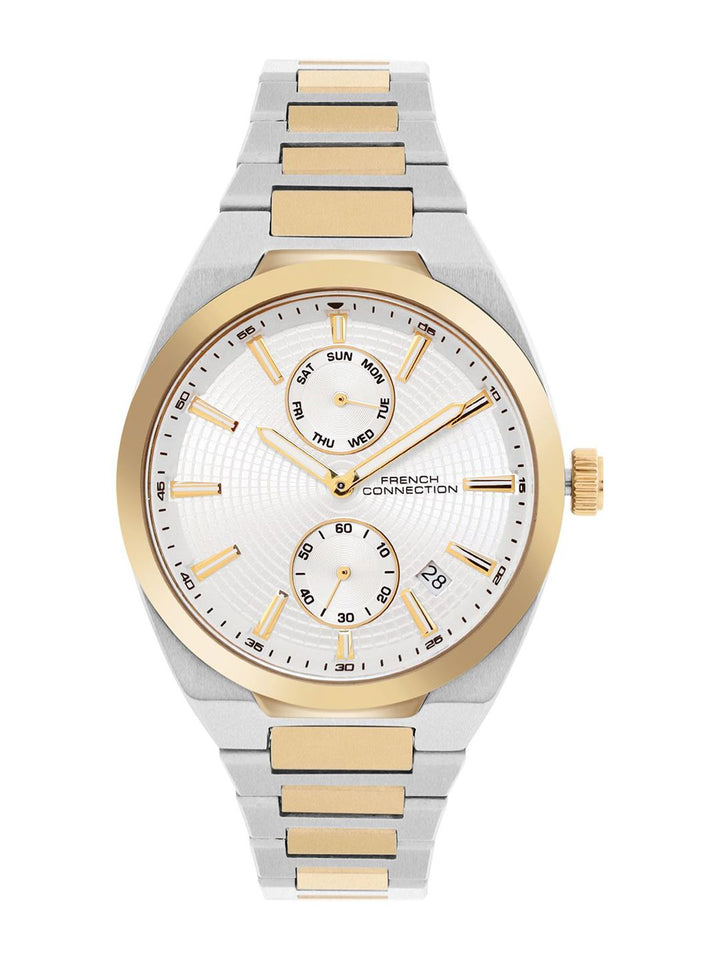 Sambungan Perancis Lelaki Dial & Gelang Keluli Tahan Karat Tali Analog Watch FCH03TM