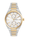 Sambungan Perancis Lelaki Dial & Gelang Keluli Tahan Karat Tali Analog Watch FCH03TM