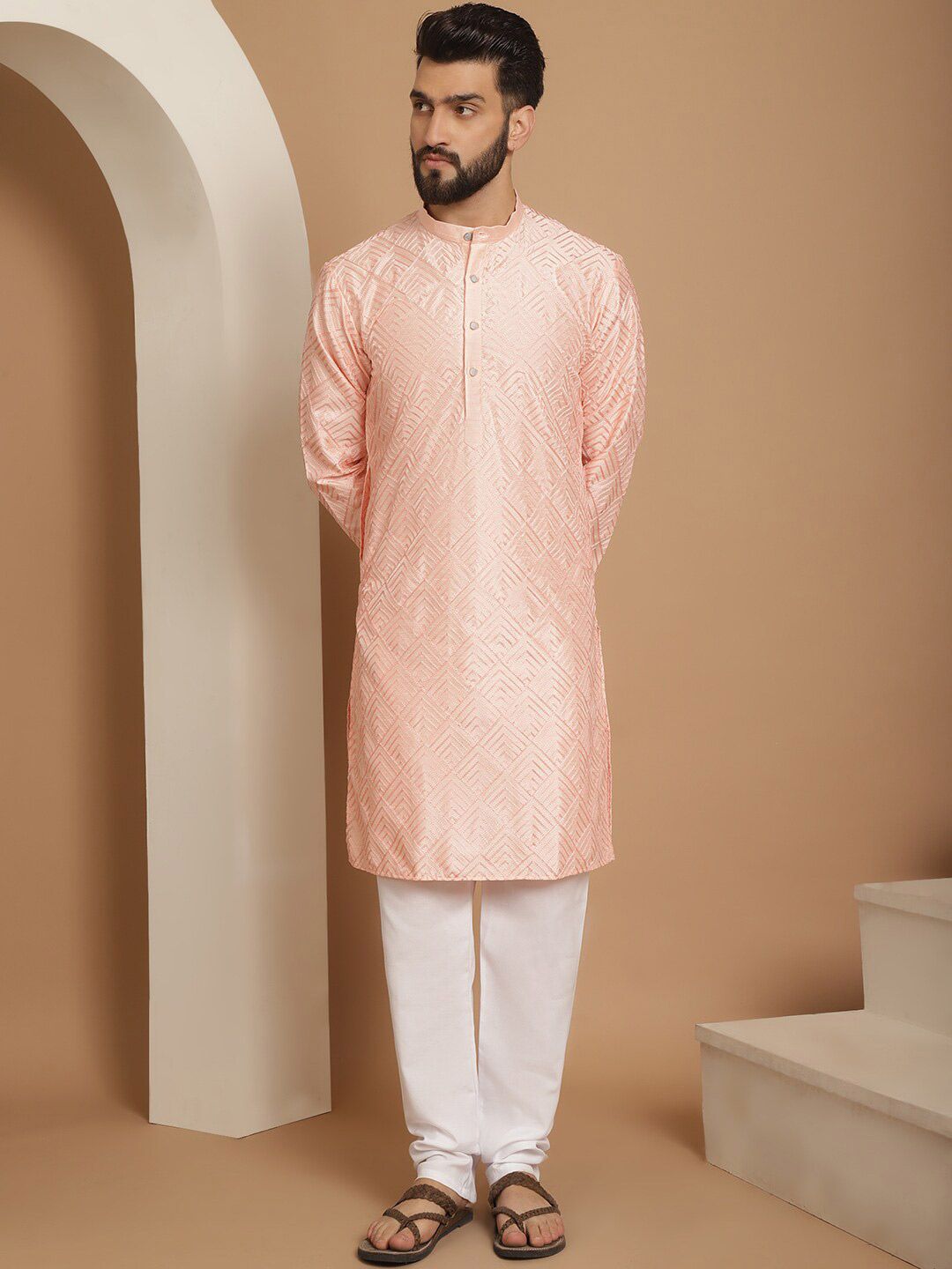 Kurta Lurus Sulam Geometri Anouk dengan Churidar