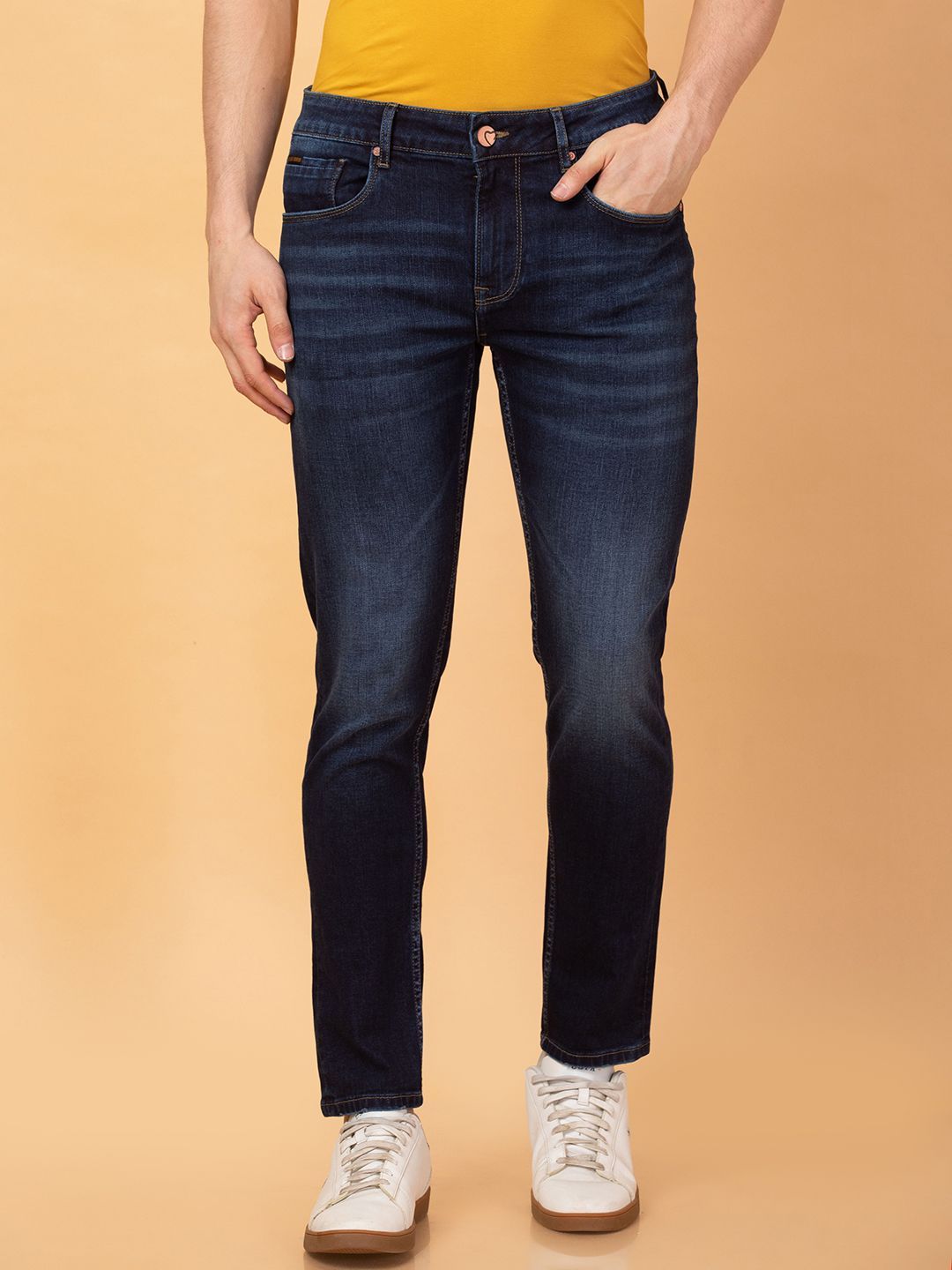 Being Human Men Slim Fit Mid-Rise Light Fade Jeans