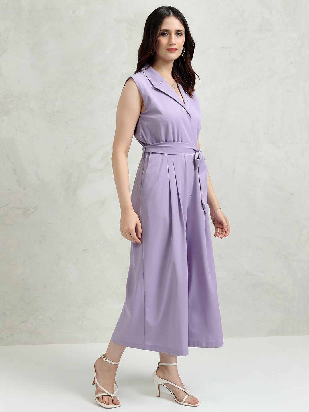 ESPYR By Tokyo Talkies Shawl Neck Culotte Jumpsuit