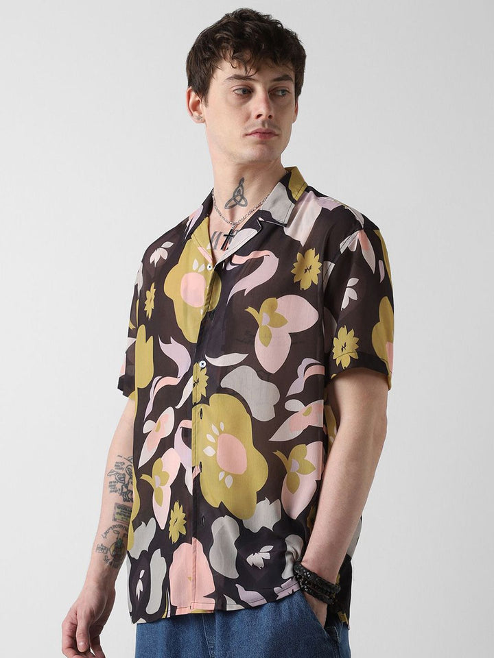 VASTRADO Men Classic Floral Printed Oversized Casual Shirt