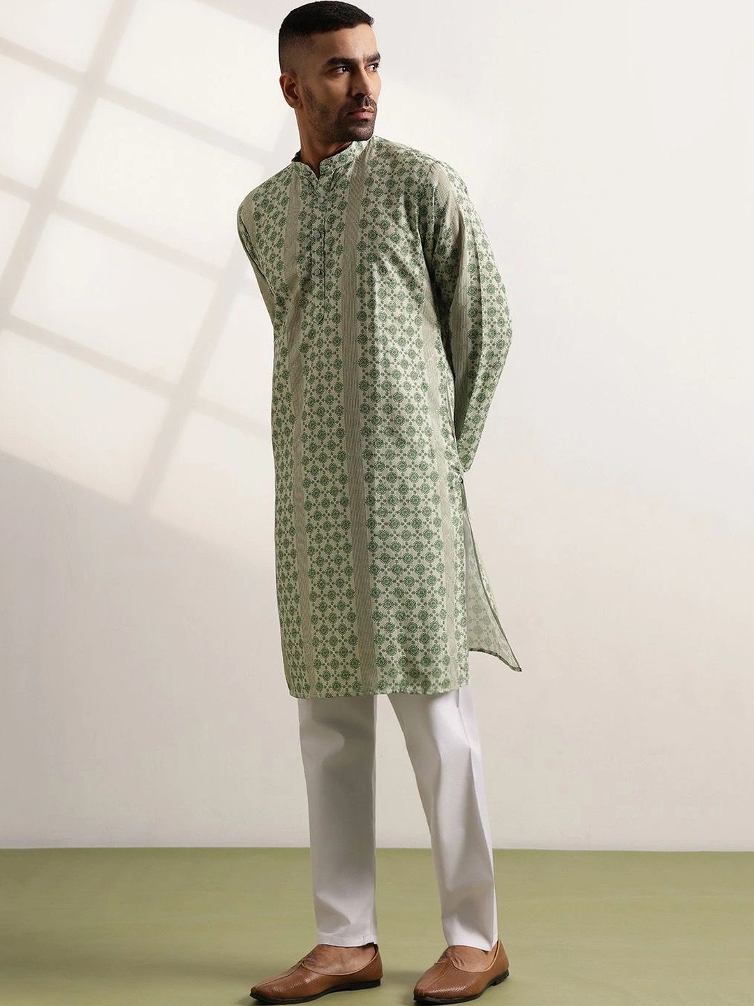 Anouk Men Printed Regular Kurta with Trousers