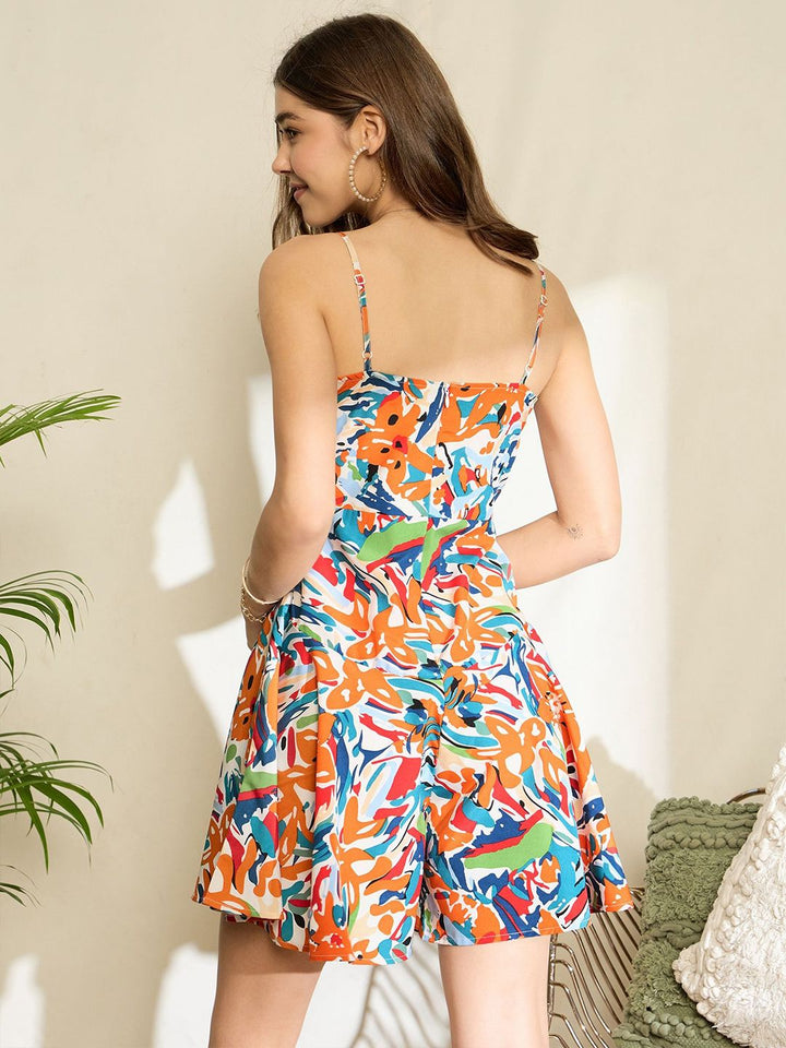 Berrylush Printed with Ruffles Jumpsuit