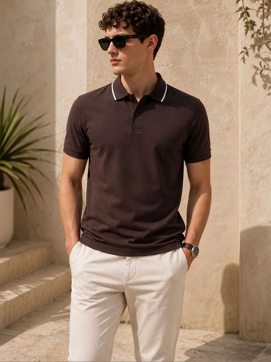 ADRO Men Polo Collar T-shirt