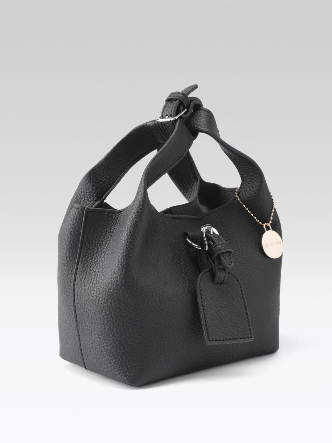 DressBerry Textured Bucket Handheld Bag with Pouch