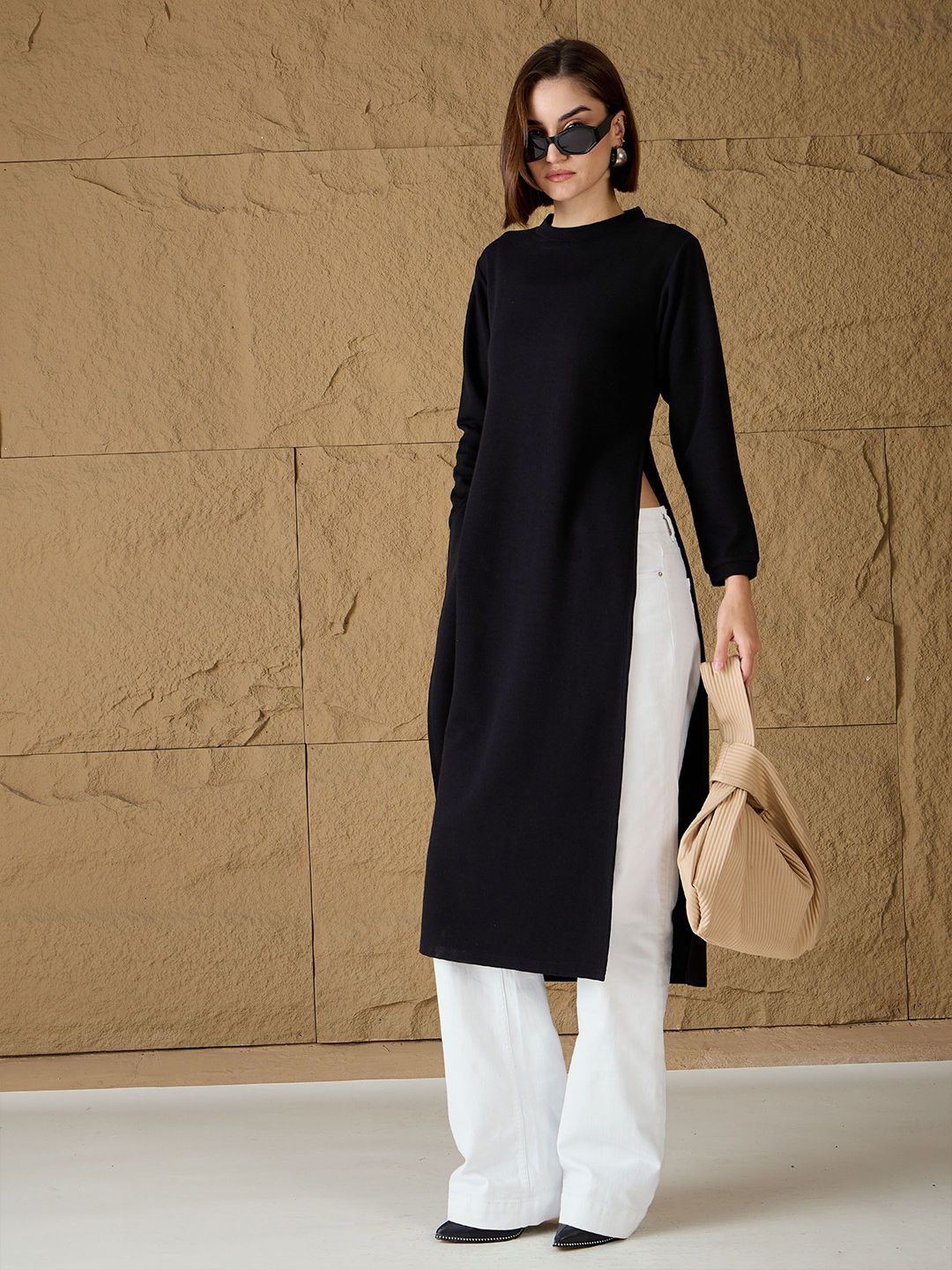 SASSAFRAS Women Cotton Longline Long Sleeves Pullover