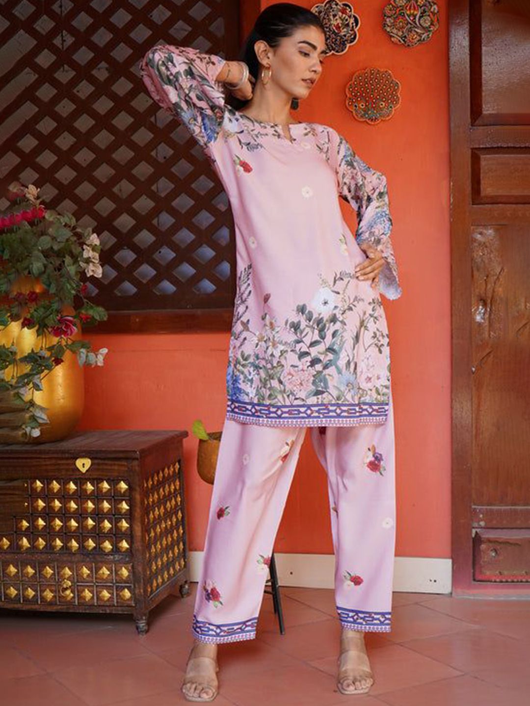 HOUSE OF KARI Floral Printed Tunic & Trouser