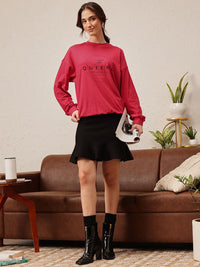 Quiero Women Printed Drop-Shoulder Sleeves Bio Finish T-Shirt