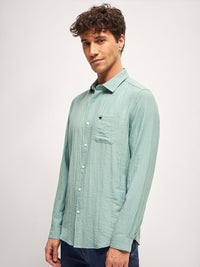 THE BEAR HOUSE Men Slim Fit Solid Casual Shirt