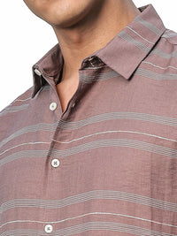 Thomas Scott Men Premium Slim Fit Striped Casual Shirt
