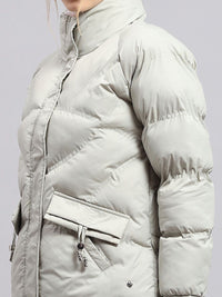 Monte Carlo Women Mock Collar Solid Casual Puffer Jacket