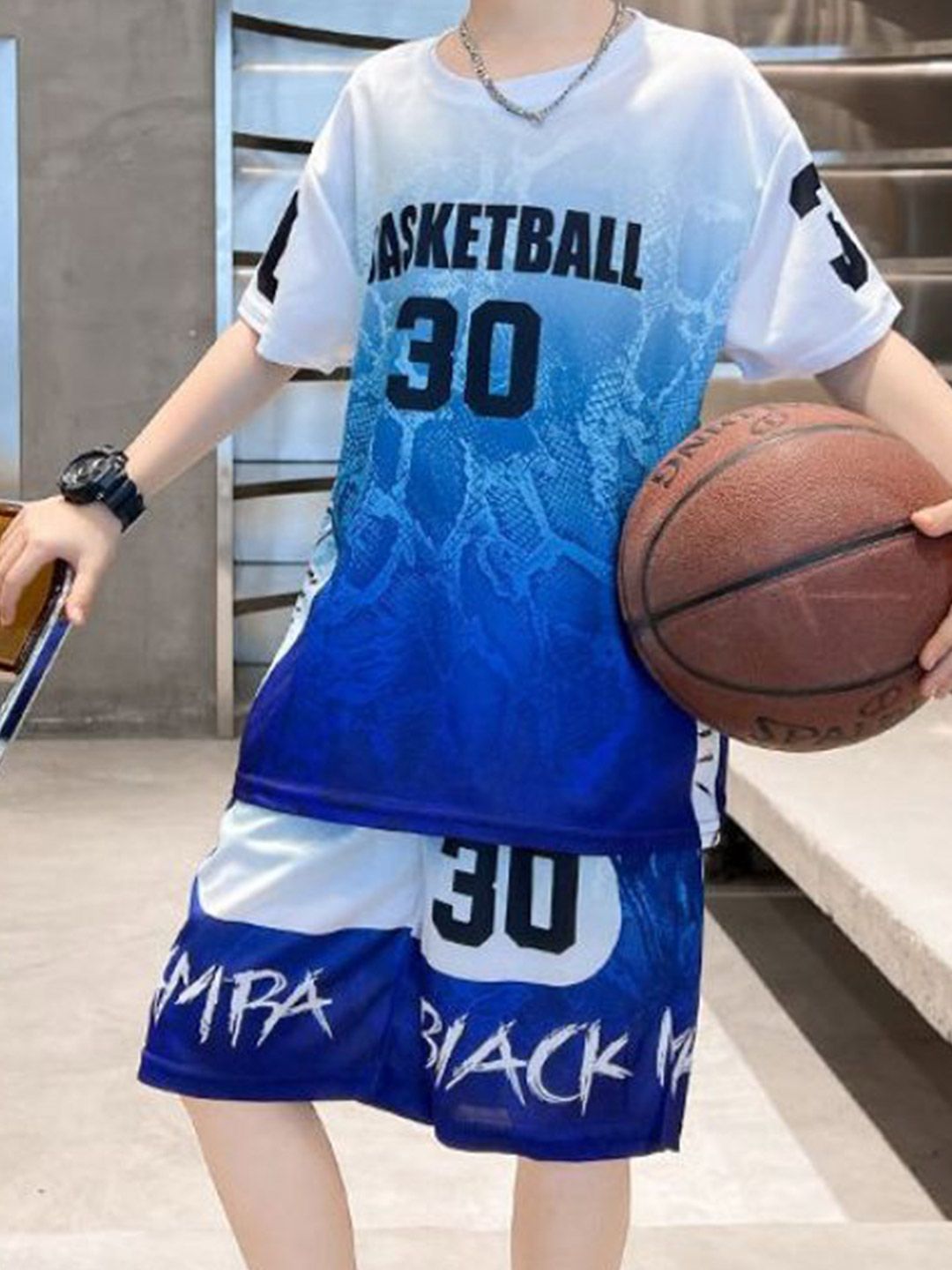 YK Boys Printed Round Neck T-Shirt With Shorts
