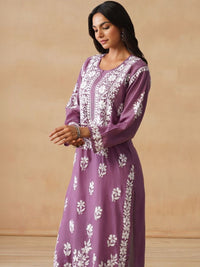 House of Chikankari Women Solid Modal Kurta