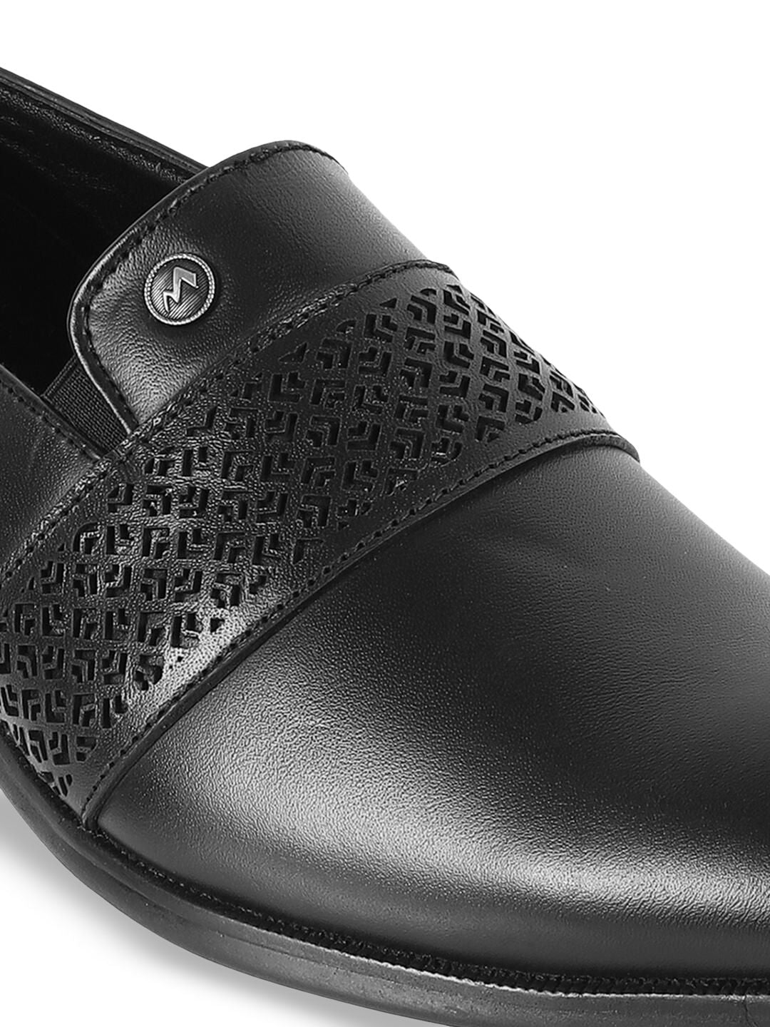 Metro Men Textured Leather Slip-On Shoes Formal Shoes