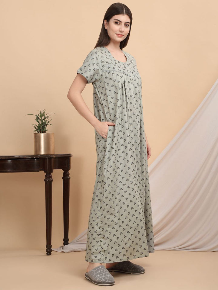 Sweet Dreams Women Floral Printed Maxi Nightdress