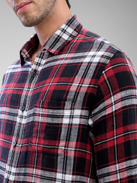 SPYKAR Men Tartan Checks Spread Collar Slim Fit Casual Shirt