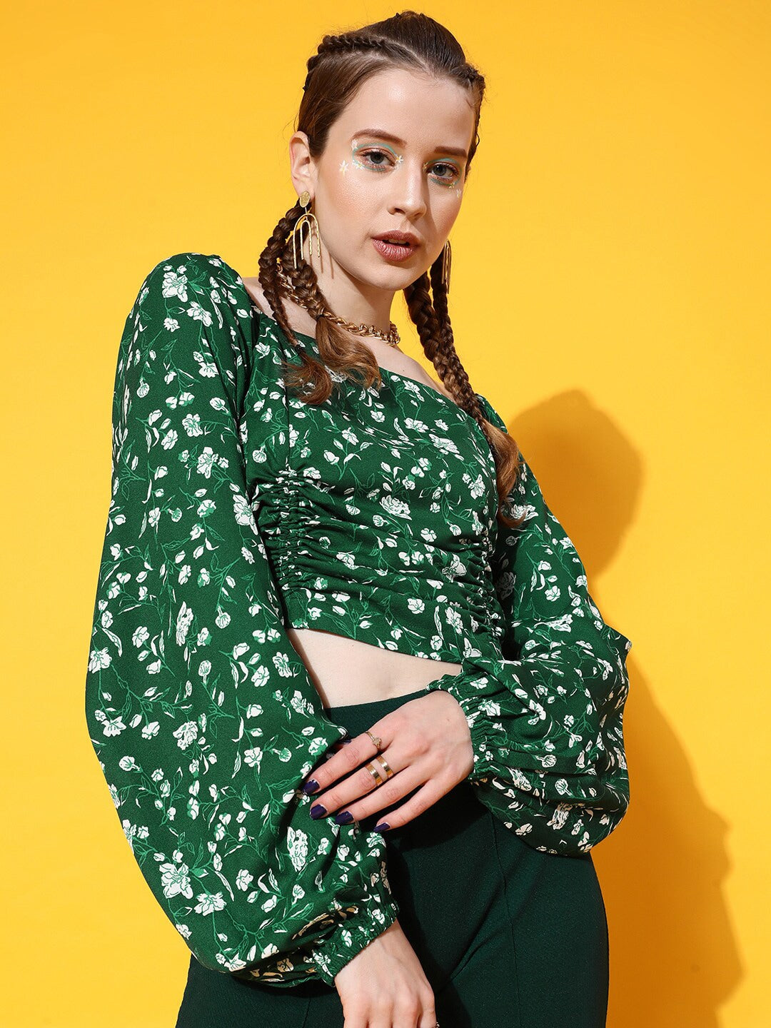 STREET 9 Gorgeous Green Floral Top