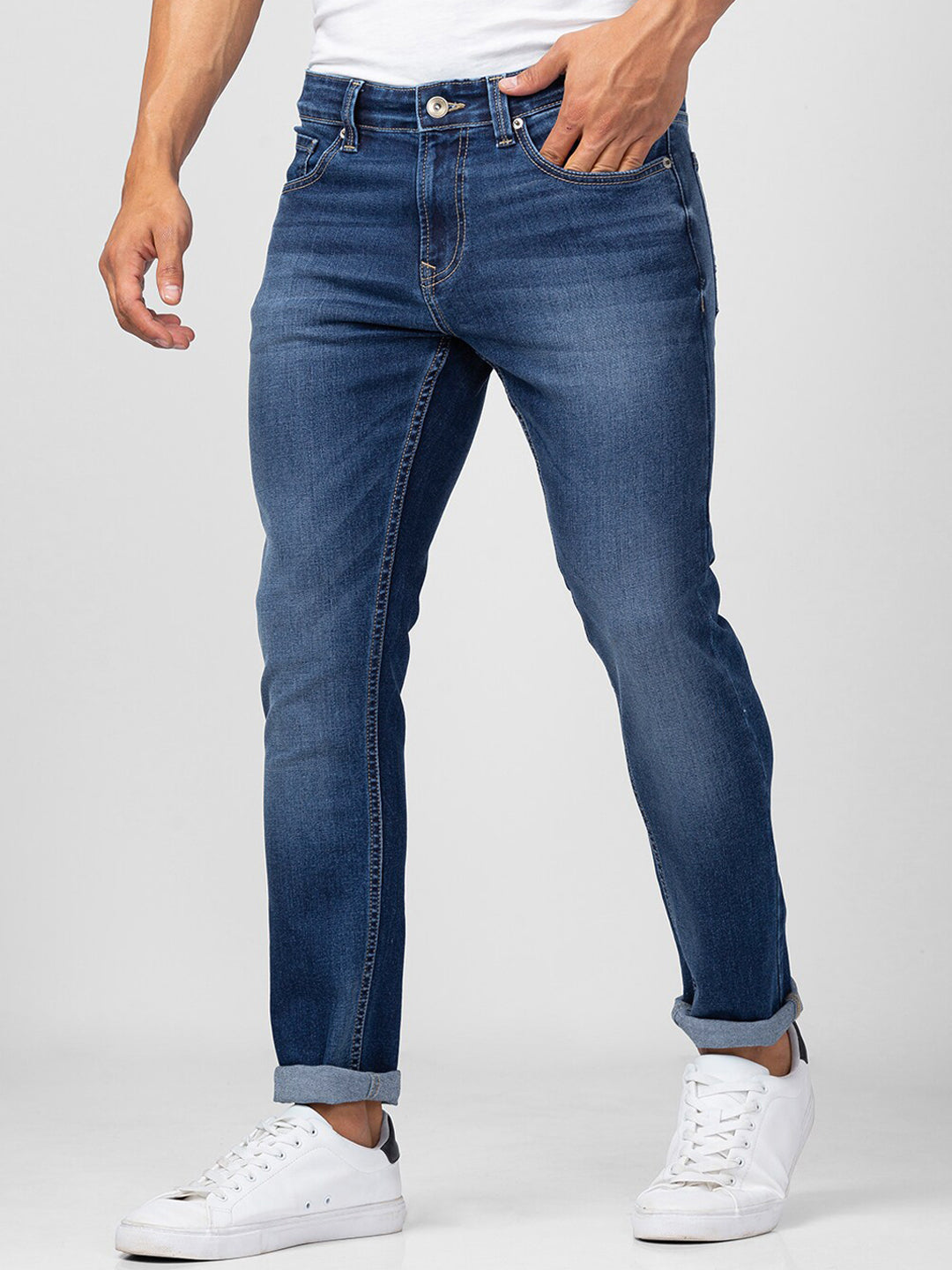 SPYKAR Men Super Skinny Fit Low-Rise Light Fade Jeans