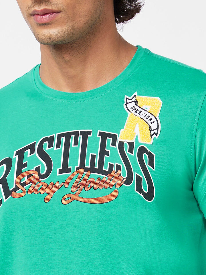 SPYKAR Typography Printed Slim Fit Casual T-Shirt