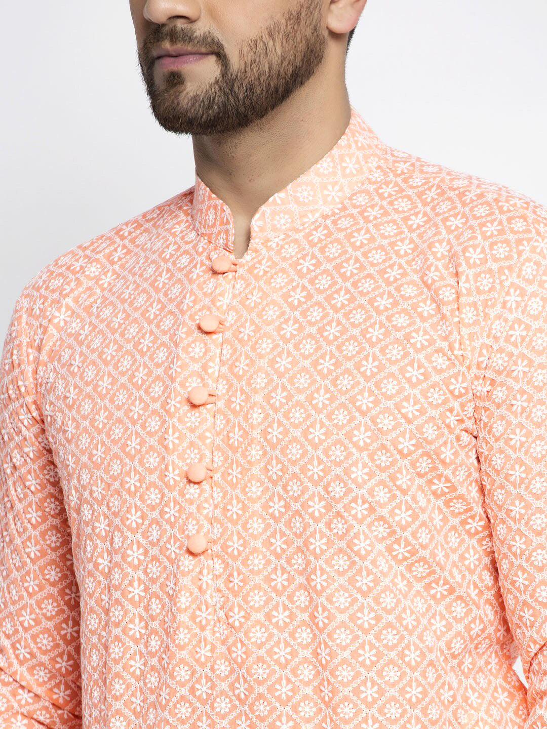 Jompers Men Orange Embroider14019356ed Kurta