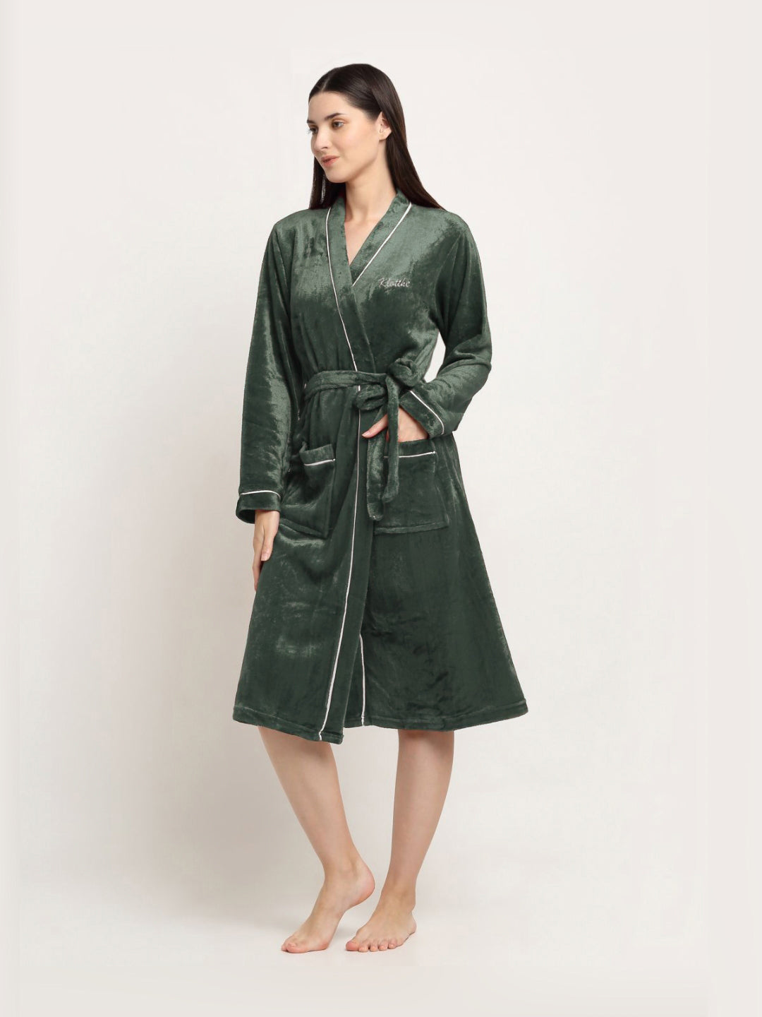 KLOTTHE Woolen Bath Robe With Belt