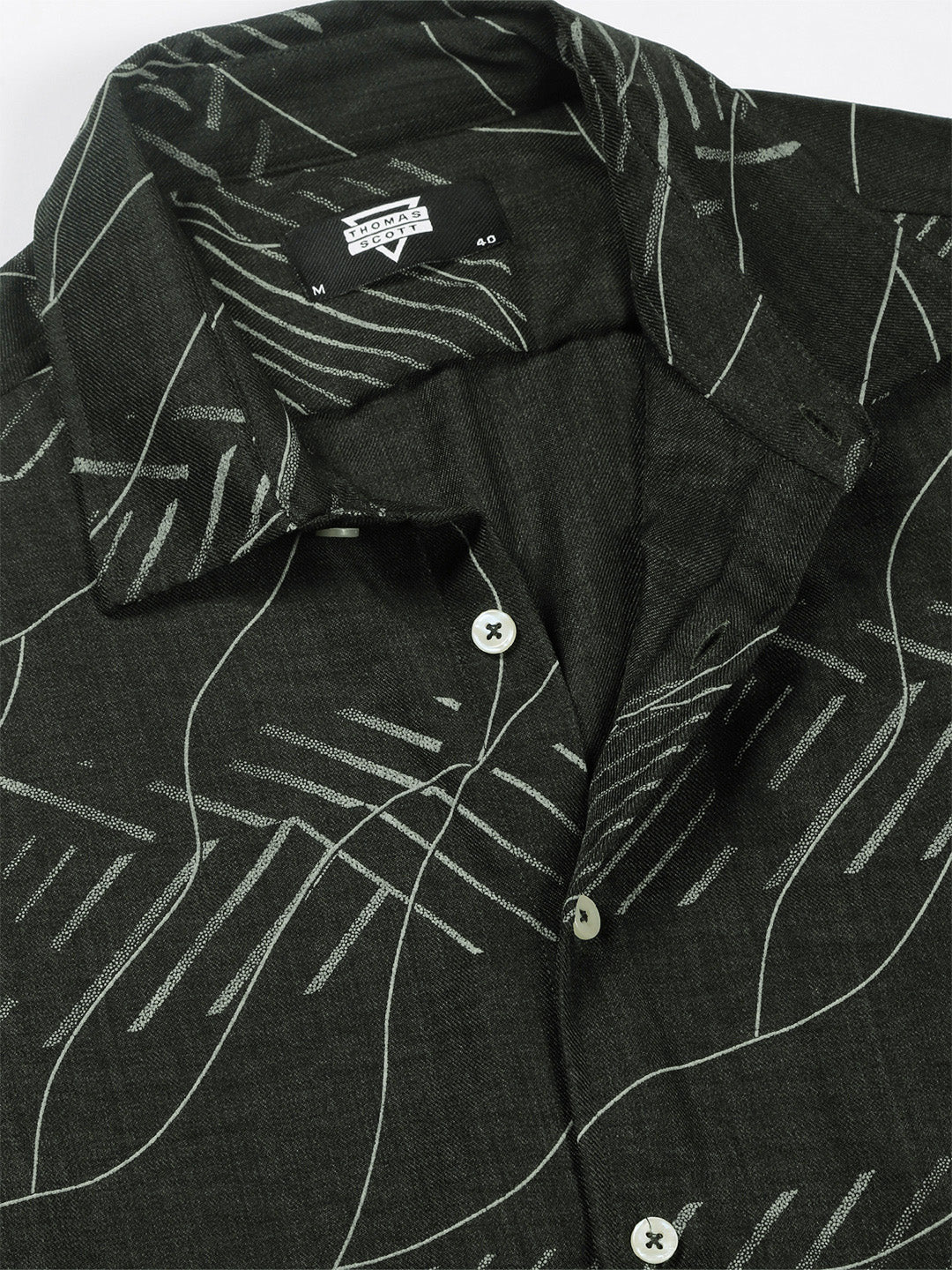 Thomas Scott Men Classic Slim Fit Opaque Printed Casual Shirt