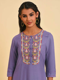 W Floral Beads Stones Embroidered Kurta
