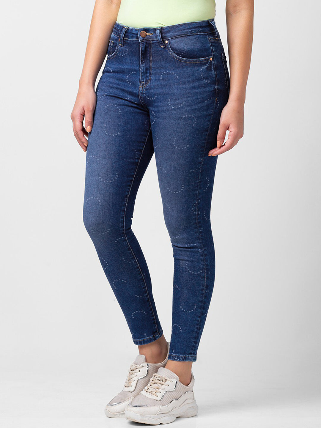 SPYKAR Women Super Skinny Fit High-Rise Heavy Fade Jeans