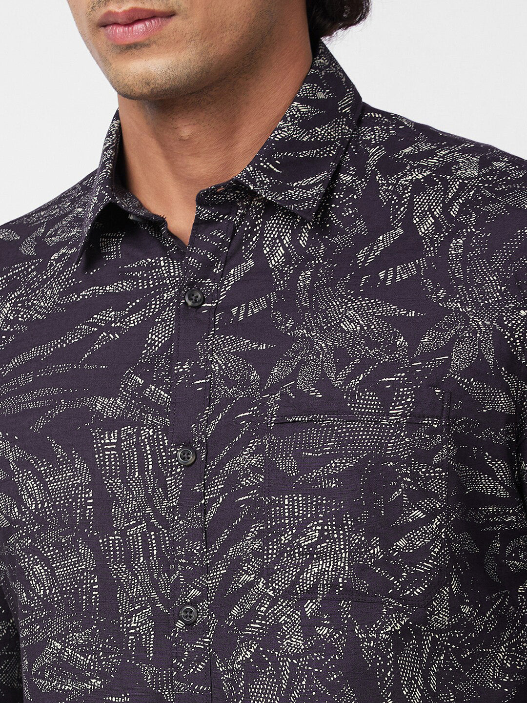 SPYKAR Slim Fit Abstract Printed Pure Cotton Casual  Shirt