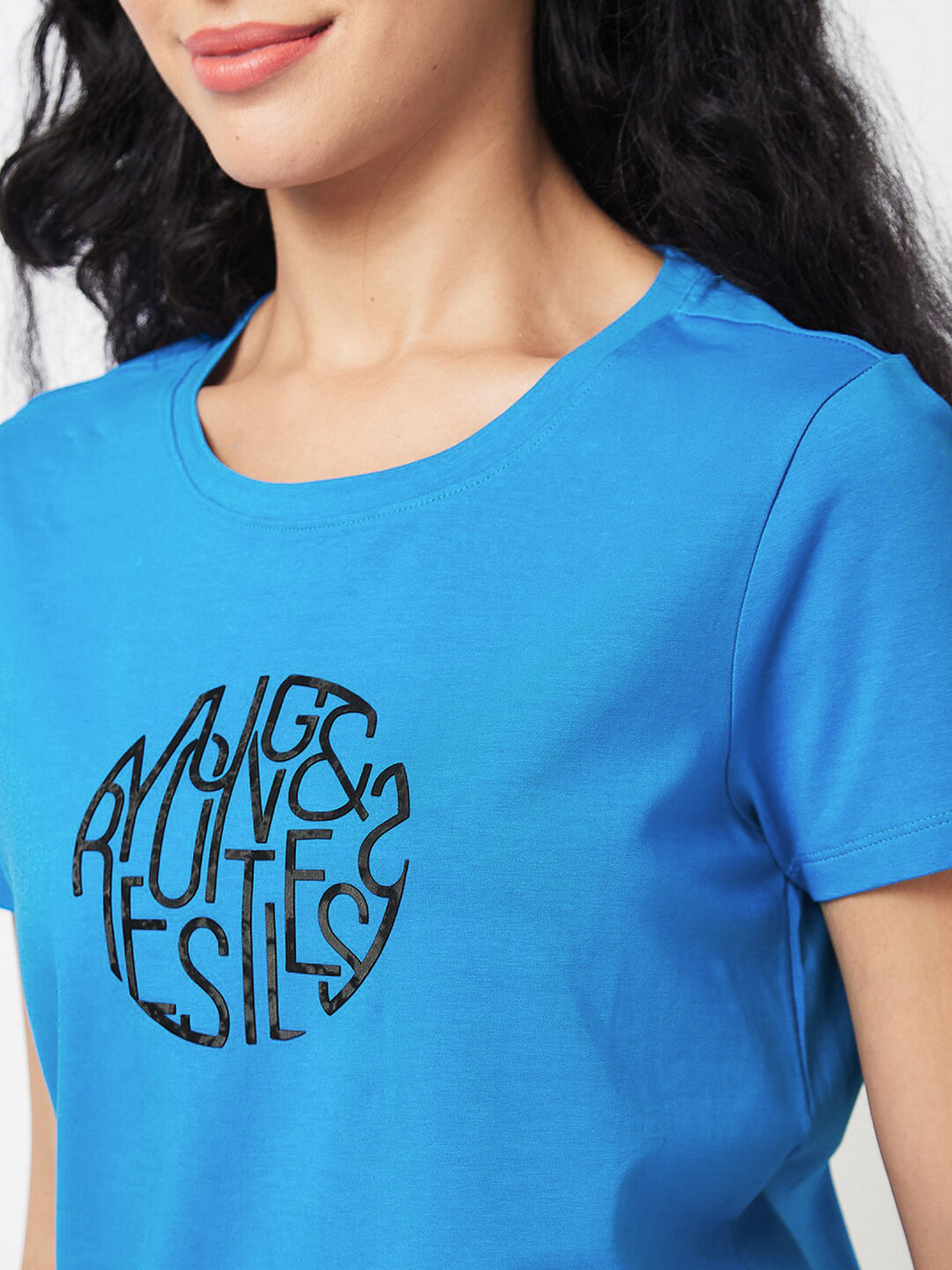 SPYKAR Typography Printed Round Neck T-shirt