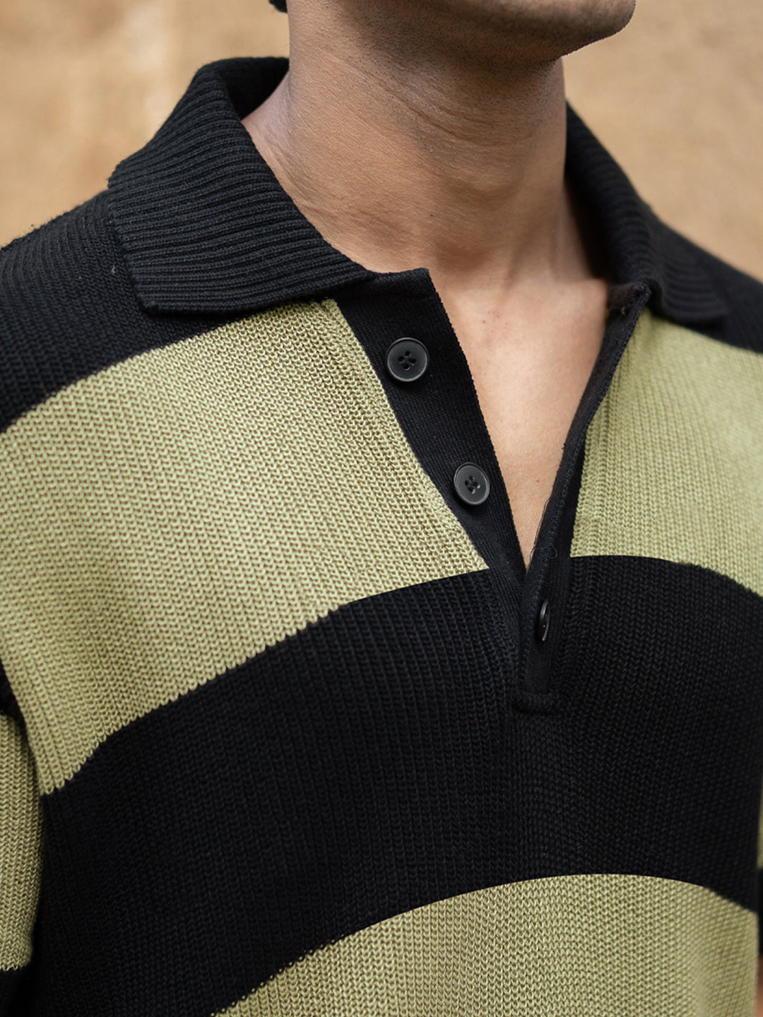 Powerlook Men Striped Polo Collar T-shirt