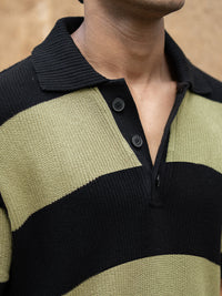 Powerlook Men Striped Polo Collar T-shirt